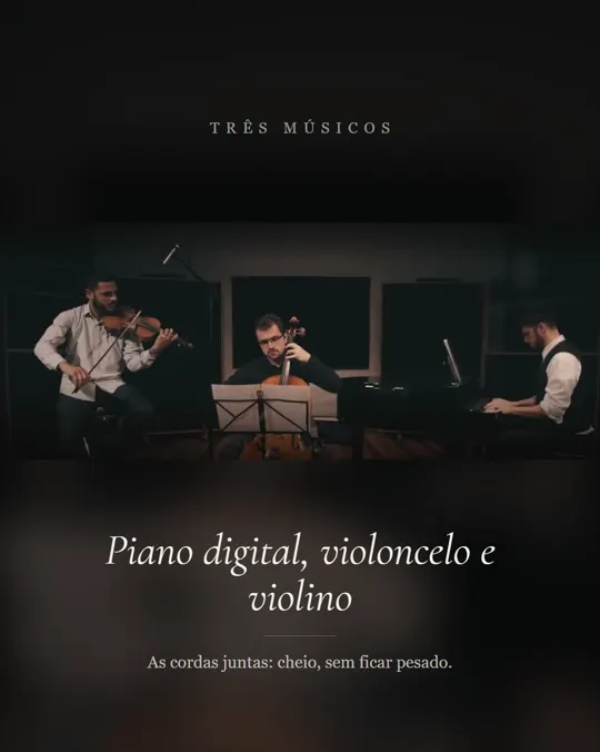 Piano digital, violoncelo e violino